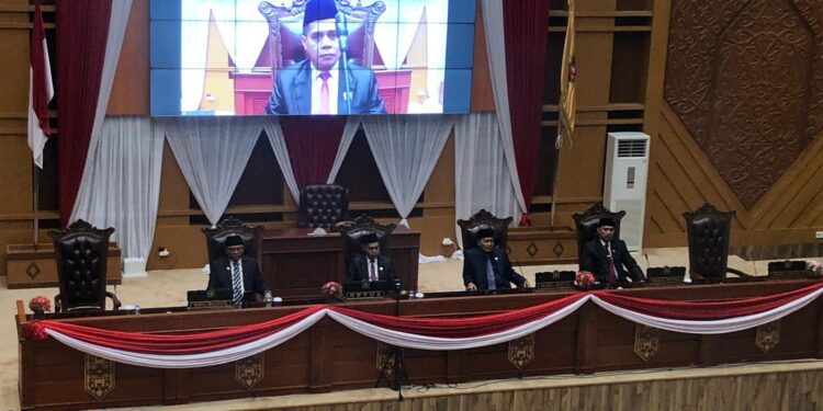 DPRD Samarinda Gelar Rapat Paripurna Masa Persidangan I di Ruang Rapat Utama.